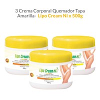 3 Cremas Corporal Quemador Tapa Amarilla - Lipo Cream Ni x 500g